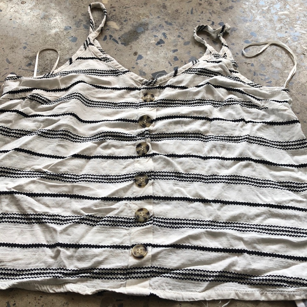 Paper crane white and black striped tank